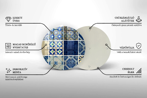Tábua de cortar de vidro Azulejos decorativos
