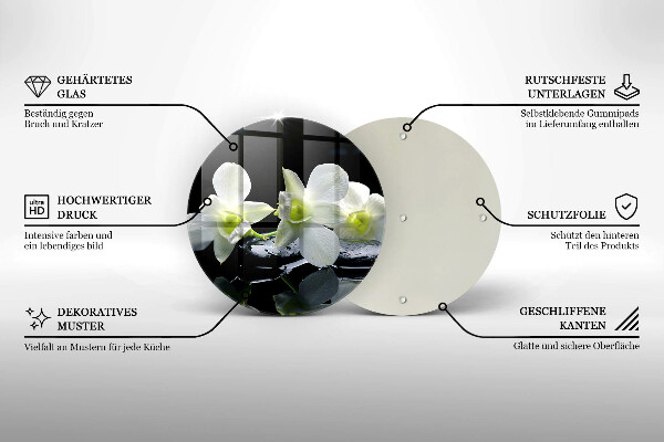 Tábua de cortar alimentos Flores Brancas em Água Zen