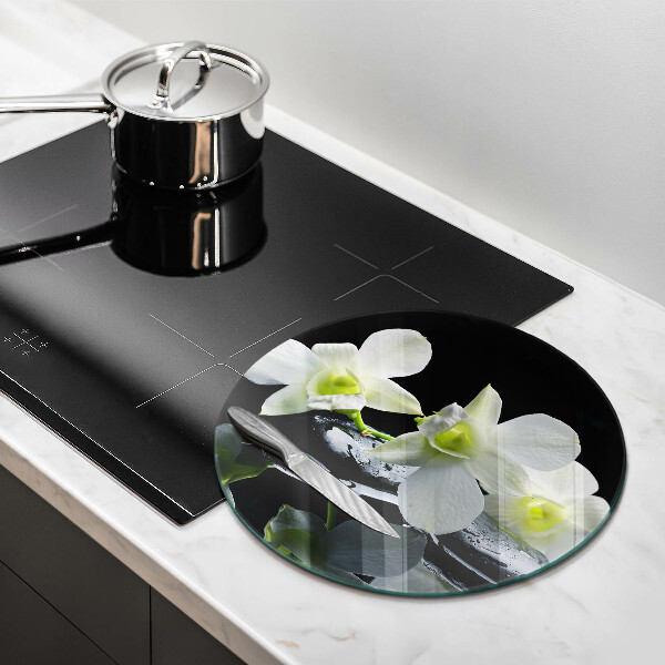 Tábua de cortar alimentos Flores Brancas em Água Zen