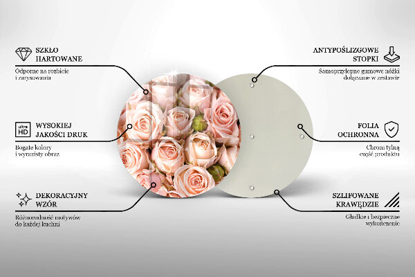 Tábua para cozinha Buquê de rosas delicadas