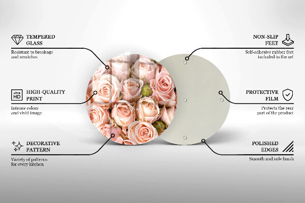 Tábua para cozinha Buquê de rosas delicadas