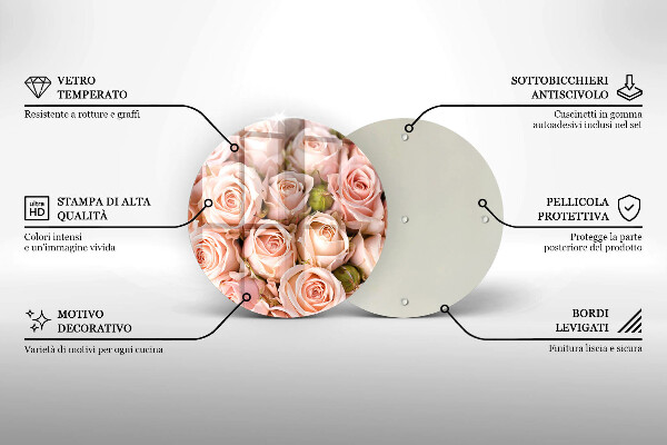 Tábua para cozinha Buquê de rosas delicadas