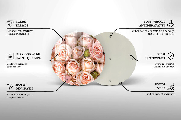 Tábua para cozinha Buquê de rosas delicadas