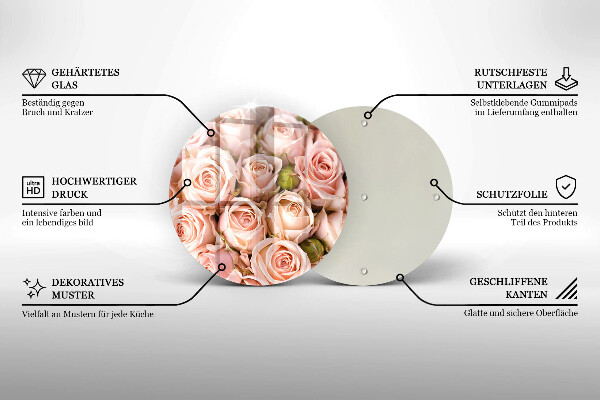 Tábua para cozinha Buquê de rosas delicadas