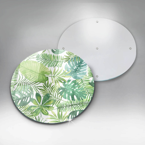 Tábua de cortar de vidro Folhas boho em aquarela