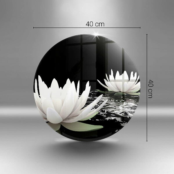 Tábua de cortar de vidro Lírios brancos na água