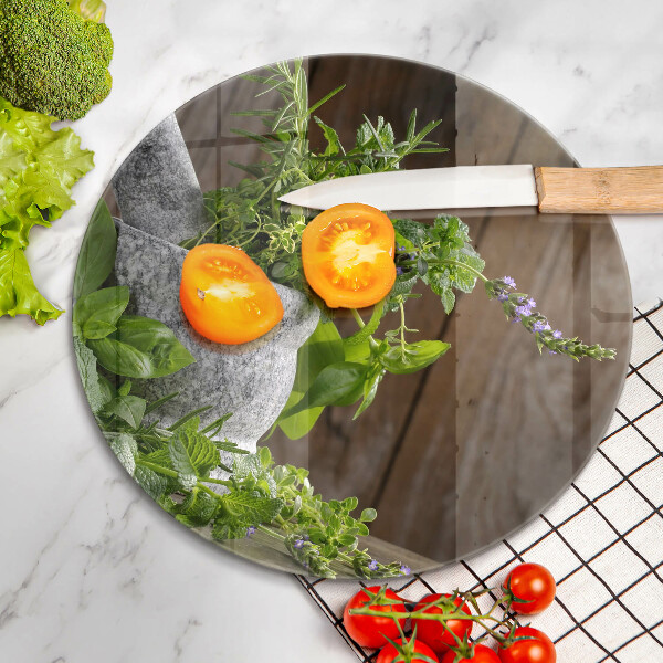 Tábua de corte Plantas, ervas e madeira