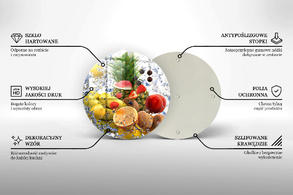 Tábua de cortar Frutas suculentas e água