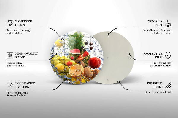 Tábua de cortar Frutas suculentas e água