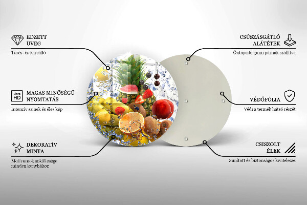 Tábua de cortar Frutas suculentas e água