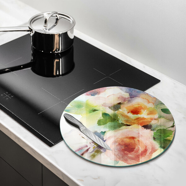 Tábua de cortar de vidro Flores pintadas