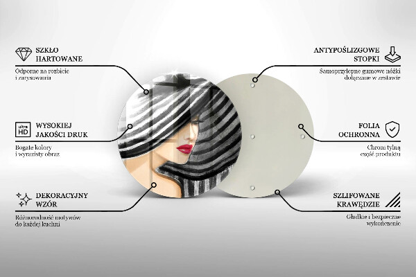 Tábua de corte Mulher de chapéu