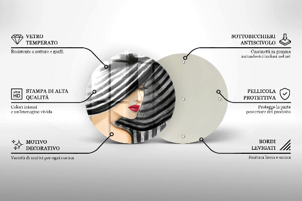 Tábua de corte Mulher de chapéu