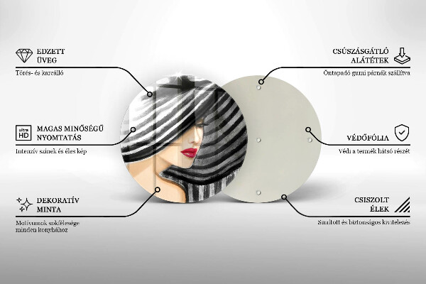 Tábua de corte Mulher de chapéu