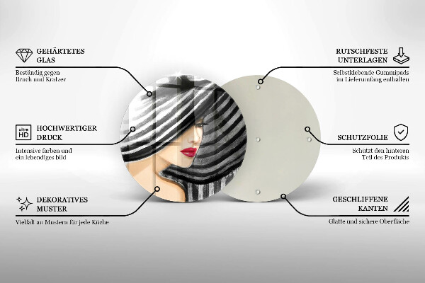 Tábua de corte Mulher de chapéu