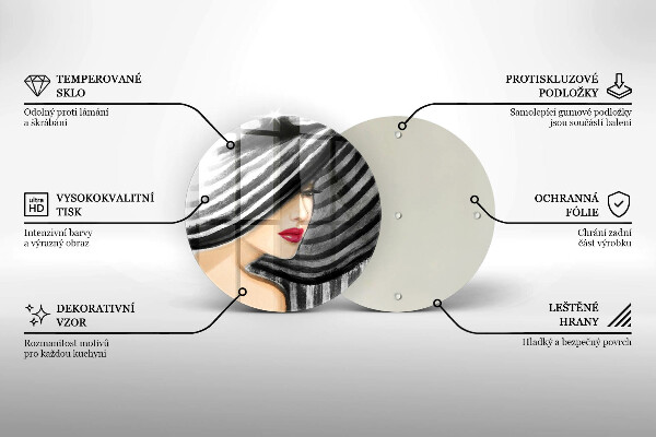 Tábua de corte Mulher de chapéu