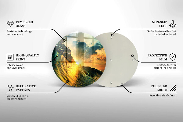 Tábua para cozinha Onda e pôr do sol