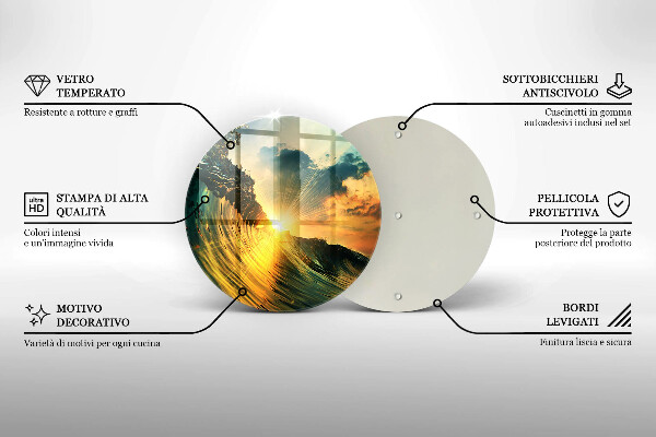 Tábua para cozinha Onda e pôr do sol