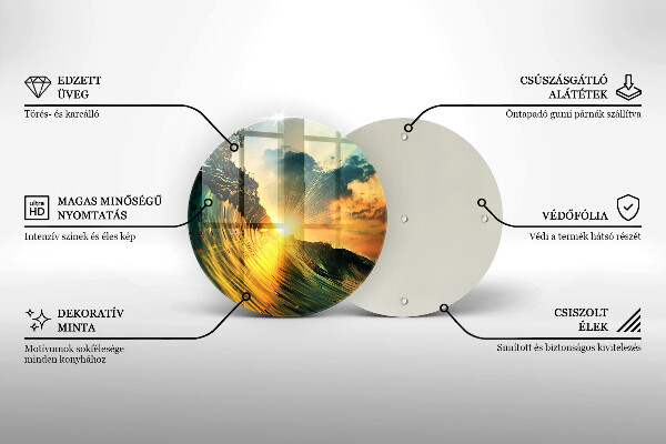 Tábua para cozinha Onda e pôr do sol