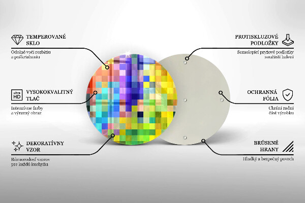 Tábua cozinha Quadrados de pixels coloridos