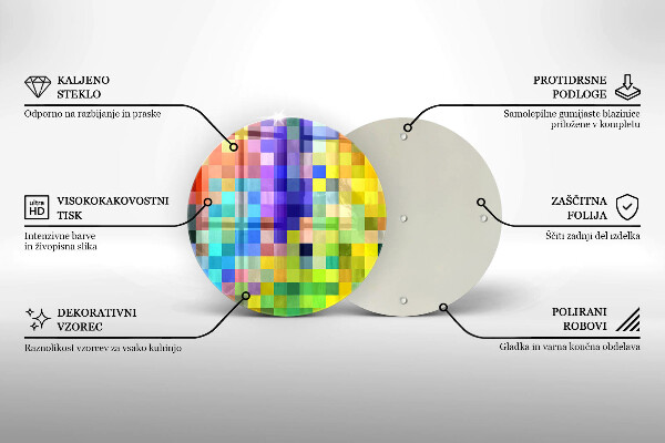 Tábua cozinha Quadrados de pixels coloridos