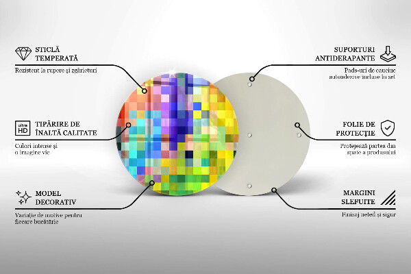 Tábua cozinha Quadrados de pixels coloridos