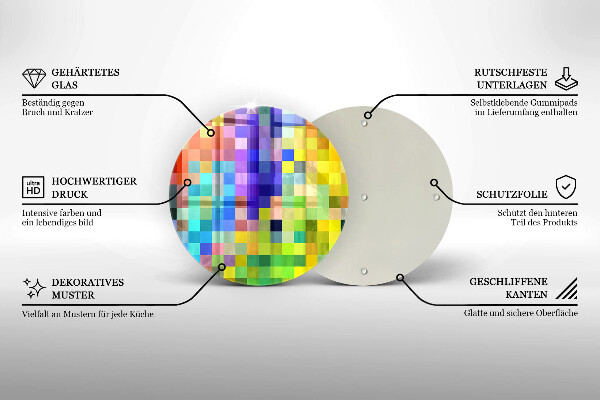 Tábua cozinha Quadrados de pixels coloridos