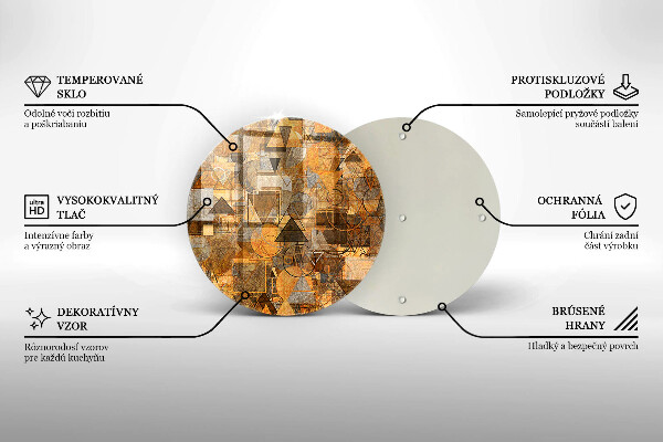 Tábua de corte de vidro Padrão de formas geométricas