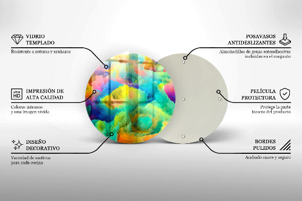 Tábua de vidro Abstração colorida