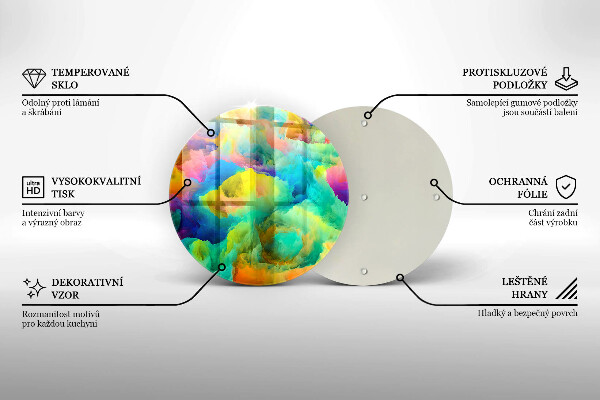 Tábua de vidro Abstração colorida