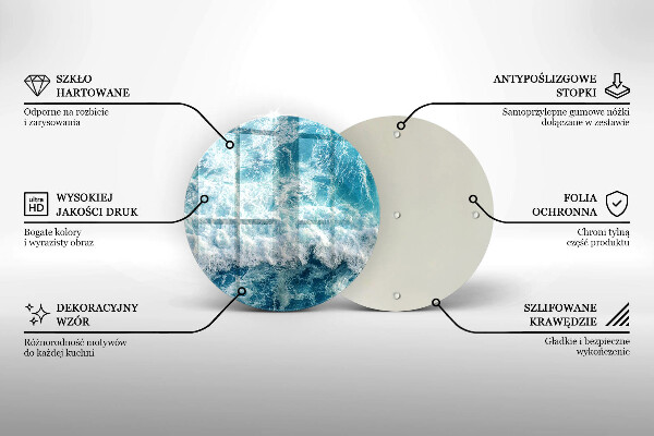 Tábua de cortar de vidro Ondas do mar