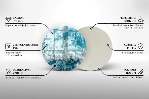 Tábua de cortar de vidro Ondas do mar