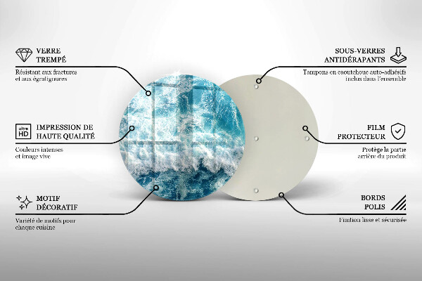 Tábua de cortar de vidro Ondas do mar