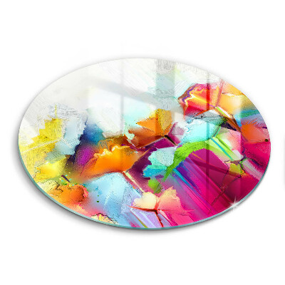 Tábua de corte de vidro Flores pintadas com tintas