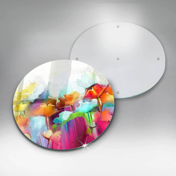 Tábua de corte de vidro Flores pintadas com tintas