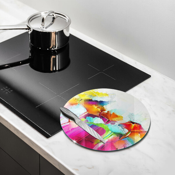 Tábua de corte de vidro Flores pintadas com tintas