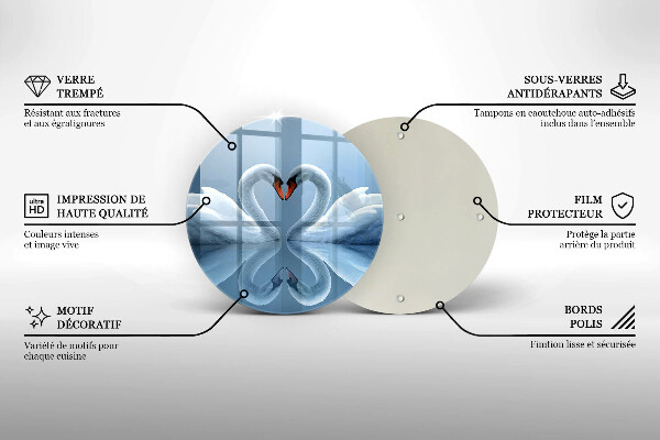 Tábua cozinha Coração de dois cisnes