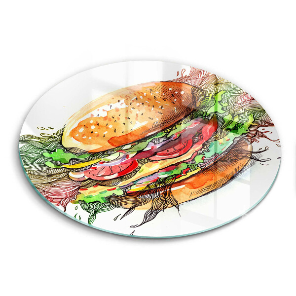 Tábua de cortar desenho de hambúrguer