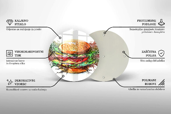 Tábua de cortar desenho de hambúrguer