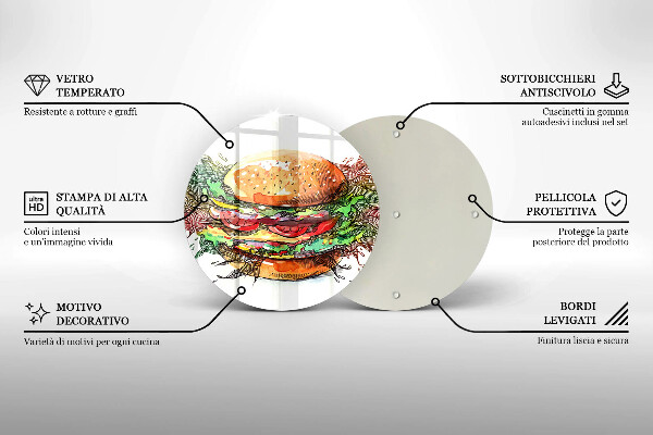 Tábua de cortar desenho de hambúrguer
