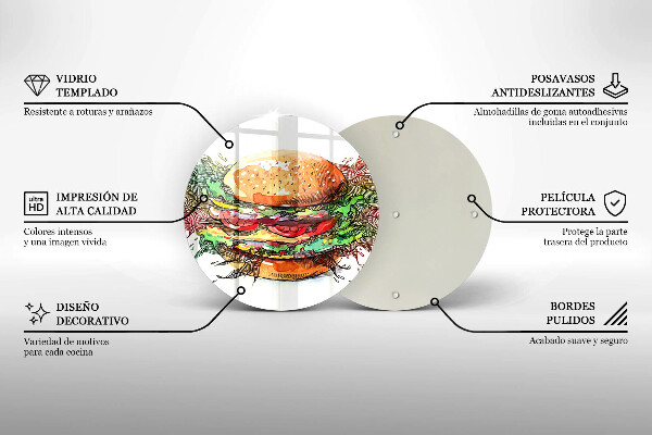 Tábua de cortar desenho de hambúrguer