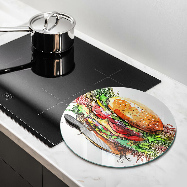 Tábua de cortar desenho de hambúrguer