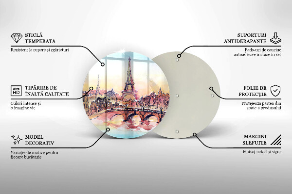 Tábua para cozinha Paisagem parisiense Torre Eiffel