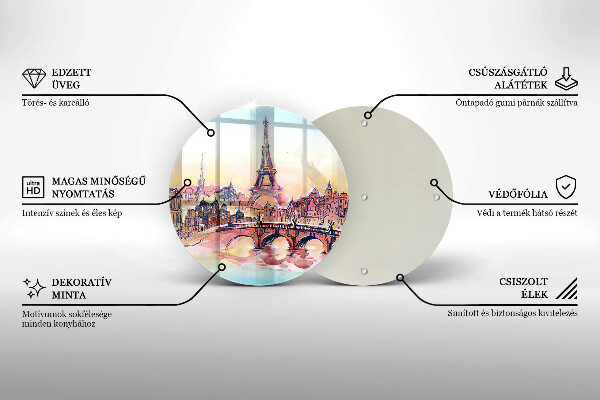 Tábua para cozinha Paisagem parisiense Torre Eiffel