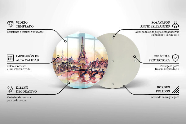 Tábua para cozinha Paisagem parisiense Torre Eiffel