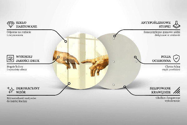 Tábua para corte Criação das mãos de Adão