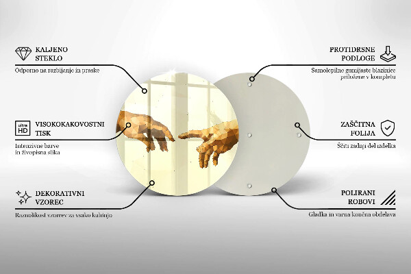 Tábua para corte Criação das mãos de Adão