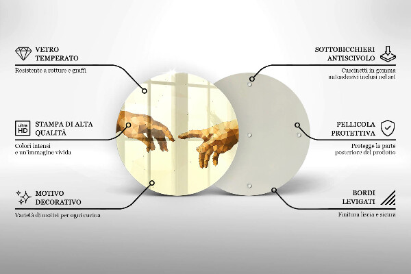 Tábua para corte Criação das mãos de Adão