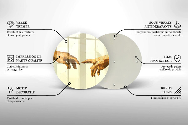 Tábua para corte Criação das mãos de Adão