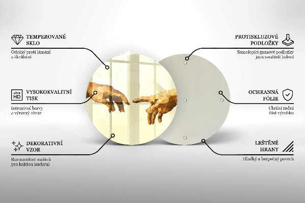 Tábua para corte Criação das mãos de Adão